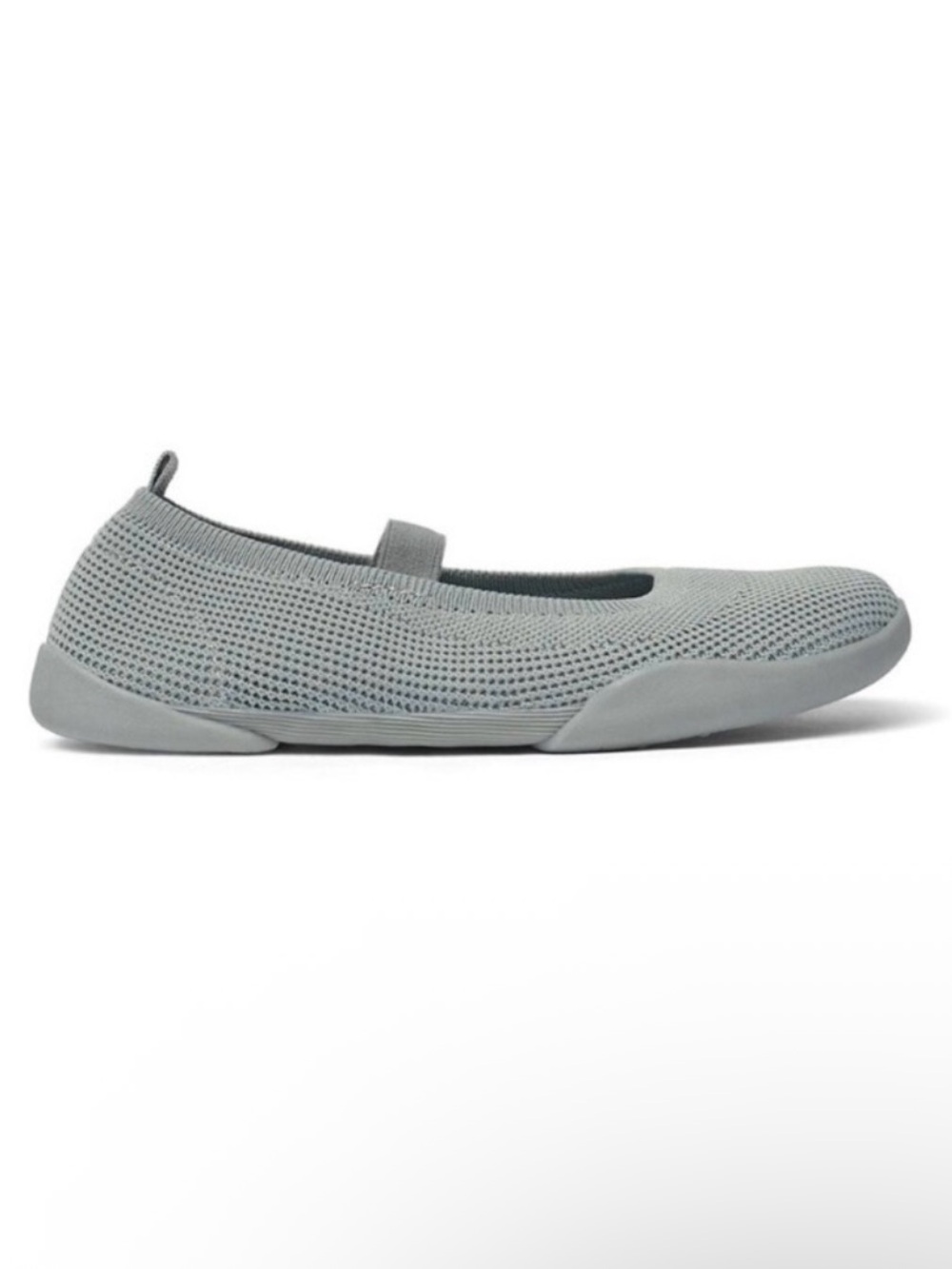 NWT Size 36/4 Zara Kids Light Gray Knit Sport Mary Jane Ballet Flats!